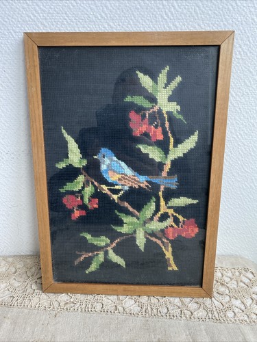 Ancien cadre canevas broderie - ancien,