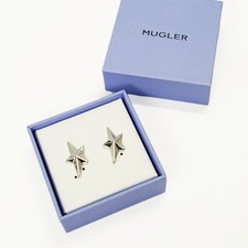 MUGLER Star Earrings Silver Coloured Brass & 925 Silver Stud VIP GWP Gift BNIB