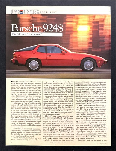 1986 porsche 924s - coupe, road