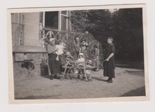 Antique Photo ?️ Kids Playing in Arm Cart in Shaded Garden
