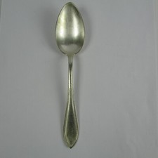 Deetjen Silverplate Oval Spoon Beaded Edge Dots Flatware Glossy