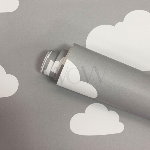 Papier peint nuages gris - peint,