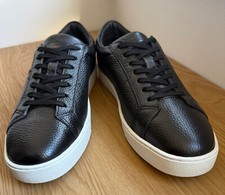 SANTONI men's black leather sneakers /shoes / Made in Italy / 10US / 43EU / 9UK