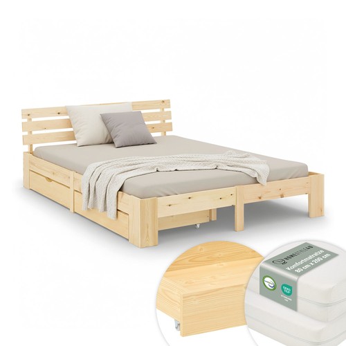 Lit double 160x200 - , bois