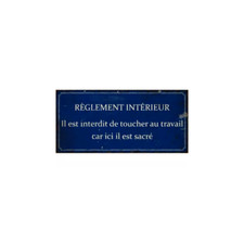 Plaque métal réglement