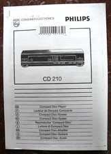 MANUEL / NOTICE D'UTILISATION POUR LECTEUR CD PHILIPS CD 210 - PHOTOCOPIE