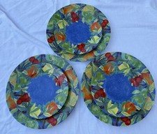 Set of 6 Laure Japy Limoges Jardin Bleu  France plates 3 x 11.75” 3 x 8.75”