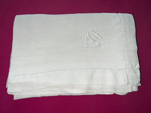 Ancienne nappe lin monos - ,