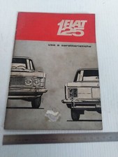 original 1967 Fiat 125 sedan maintenance use manual
