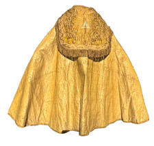 Belle chape en brocard d'or XVIIIe s. chasuble-prêtre-messe-calice 