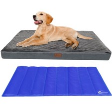 VOUNOT Matelas panier pour chien avec tapis gel amovible 115x81x9cm