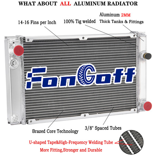 3rangées aluminum radiateur - aluminum,
