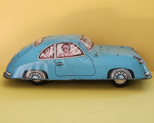 ANTIQUE TOY GREAT LITHOGRAPH CAR PORSCHE - JOUSTRA FRANCE - 1958's - 21 CM