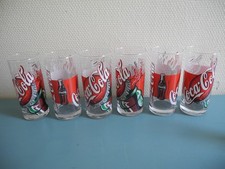 lot 6 glasses Coca Cola 1999 bar pub vintage advertising glasses 90s glasses USA
