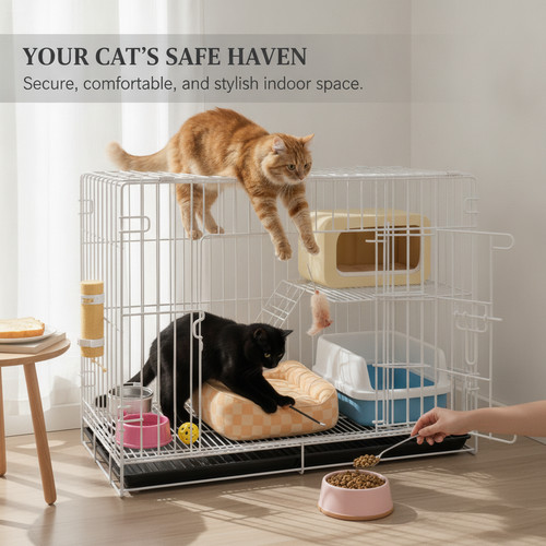 Cage chat intérieure - cage, à