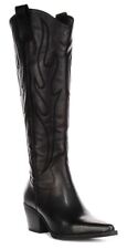 Botte En Cuir Western Haute Pour Femme Justinreess Angleterre Noire UK 3 - 8