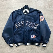 80s 90s MLB NEW YORK YANKEES FELCO SATIN JACKET MADE IN USA SIZE L