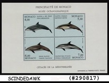 MONACO - 1992 OCEANOGRAPHIC / DOLPHIN / FISH / MARINE LIFE - Miniature sheet MNH