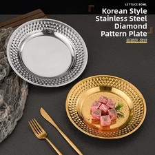 Assiettes rondes en acier inoxydable avec design empilable pour restaurant et ba