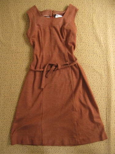 Robe vintage marron pop motif - robe,