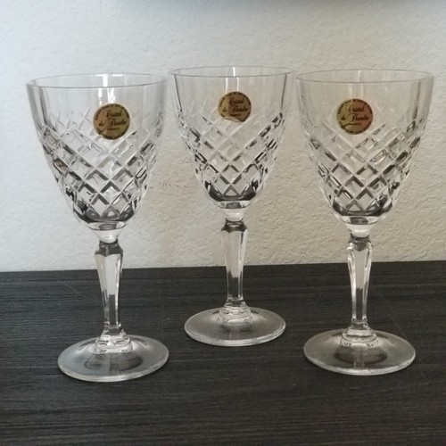 Wine glasses cut crystal - 3,