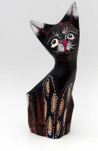 Statuette chat bois - statuette, en