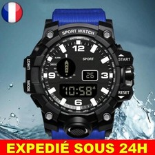 ✅ Montre SPORT Homme Étanche LED Numérique Chronomètre Grand Cadran Quartz Watch