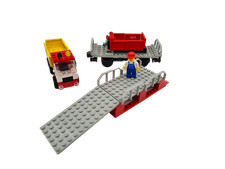 Lego® train 9V RC chemin de fer voie ferrée 4564 wagon avec camion et rampe