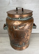  Antique 18th Century Vintage Copper Cauldron Embraise Choking Bucket