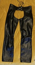 Chaps vintage en cuir noir