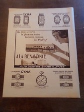 1925 Antique Advertising CYMA Renaissance Paris Pub 27 x 35 Advert Watch