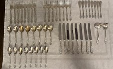 Rose Point- Wallace 1934 Sterling Silver Flatware Set 50 pcs. Service For 8