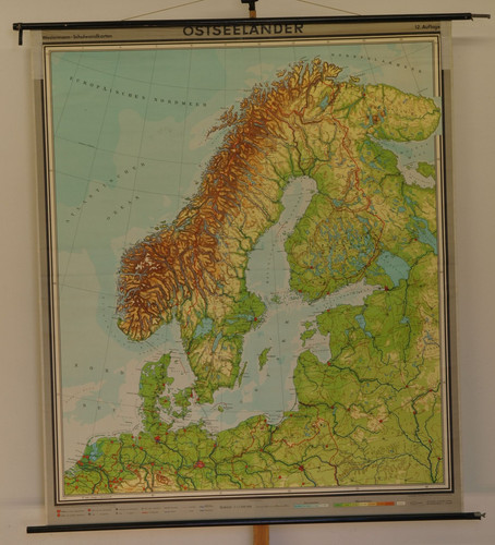 Carte murale scolaire norvège - carte,