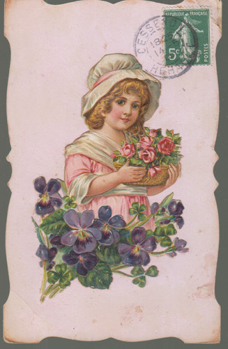 Carte postale relief gaufree - carte,
