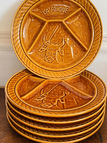 Lot assiettes à fondue - lot,