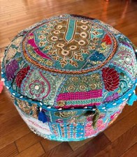 Patchwork Pouf Ottoman Medium
