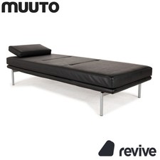Muuto Outline Cuir Chaise Longue Noire Fonction Manuelle