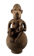 Jarre Mangbetu 28 cm - Maternité Vase Terre Cuite - Poterie - Art Africain 17403