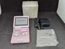 L4516 Nintendo Gameboy Advance SP console Pearl Pink Japan GBA w/box adapter