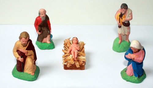 Lot anciens santons de - lot,