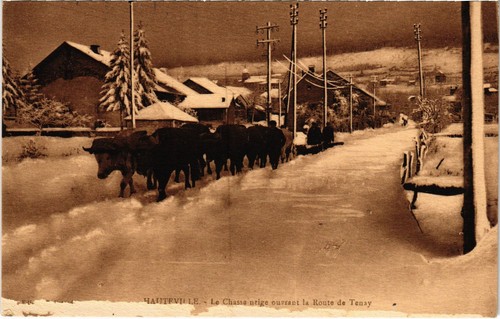 Cpa hauteville chasse neige - hauteville,