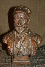 scupture statue buste d'homme XIX ème en bronze**