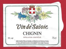 121-08 label wine of SAVOY CHIGNIN Mise LE CELLIER DES DUCS Chambéry Savoie