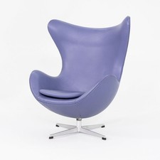 1960s Arne Jacobsen for Fritz Hansen Egg Lounge Chair with Faux Purple Leather