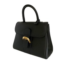 DELVAUX Vintage Brillant MM Leather Handbag Color Black