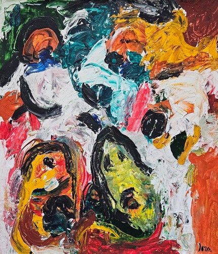 Peinture huile abstraite - l'huile,