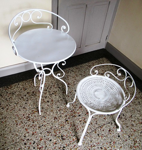 Table chaise fer forgé - en,