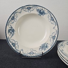 Assiettes Creuses Décor Lavoisier De Longwy Terre De Fer 1908