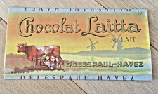 Ancien Emballage / étiquette Tablette Chocolat Laitta Delespaul-Havez  Publicité