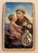 Promo Carte médaille image pieuse plastifiée Saint Antoine 8,5 cm Défaut cadre